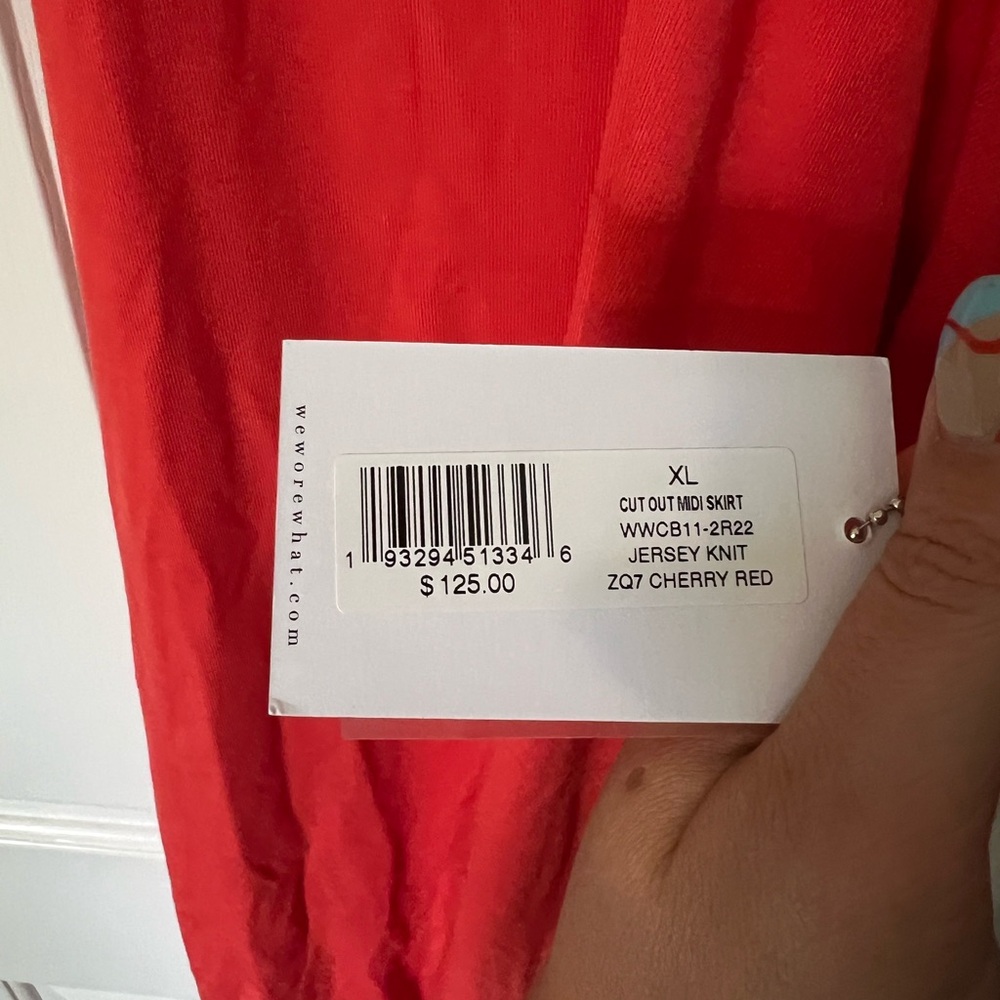 WeWoreWhat Red Cutout MIDI Skirt NWT - Picture 4 of 6